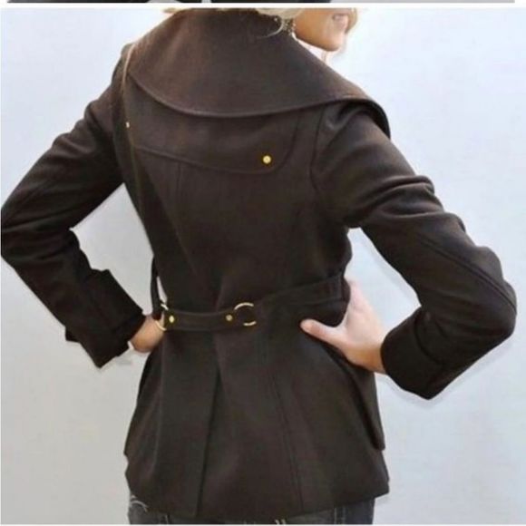 MISS SIXTY M60 Gray Envelope Collar Wool Pea-Coat Medium - Picture 2 of 13